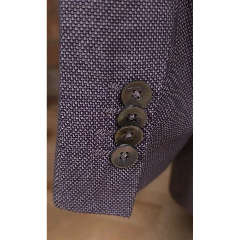 Hugo Boss Jarret1 Blazer Jacket Size 42L Purple Lavender Birdseye Tesse Wool